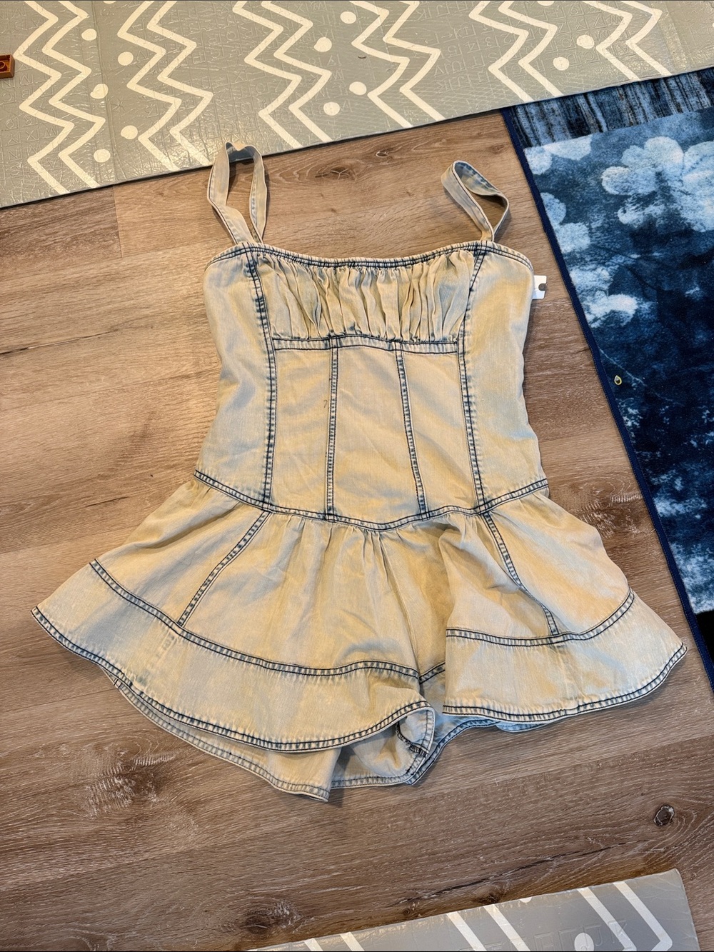 Pilcro Light Blue Denim-Style Romper